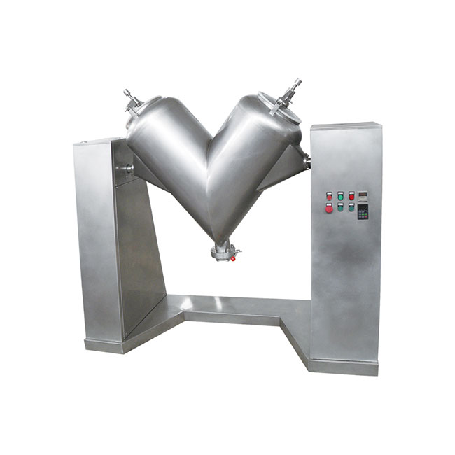 Vacuum feeding V-shaped mixer